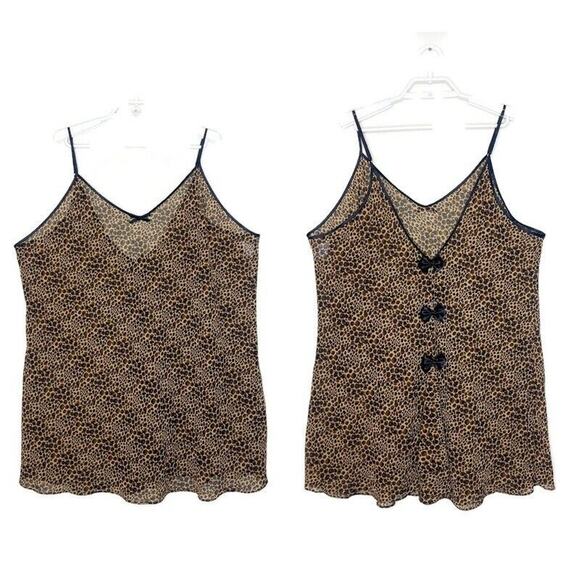 Vtg SECRET TREASURES Women's Sheer Animal Cheetah Print Nightgown Chemise Sz 3XL - Picture 1 of 6